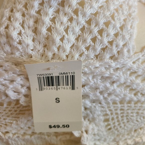 NWT Lucky Brand Crochet Yoke Tank, White, Small - Picture 10 of 10